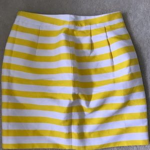 Kate Spade Barry Silk Blend Skirt, yellow & white stripe, size 6